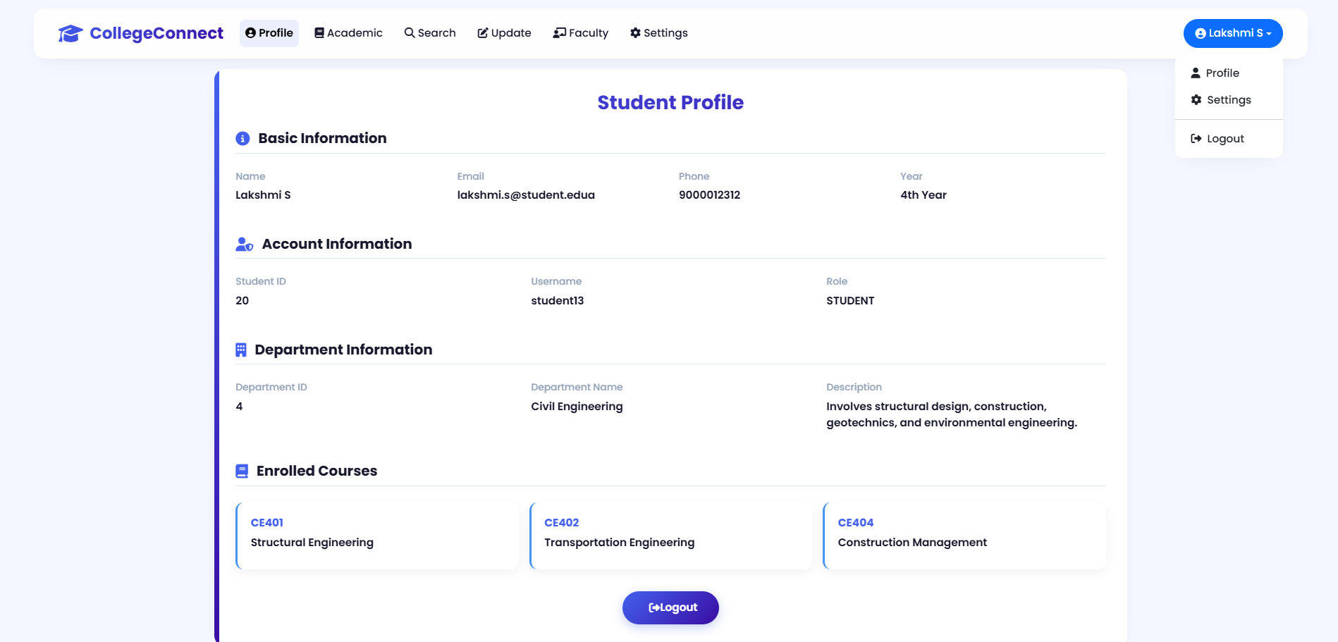 CollegeConnect Screenshot